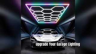 14 sechseckige RGB-LED-Garagenleuchten, APP-Steuerung