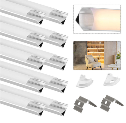Guter Preis Geführter Streifen-Aluminiumwohnungs-Profil-Ecken-Verdrängungs-Kanal 45 90 Grad-Winkel-Licht 16mm breit Online