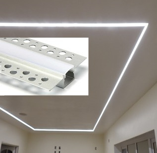 Guter Preis Wohnung der LED-Fasergipsplatten-Profil-Aluminiumlegierungs-6063 der Verdrängungs-T5 für Decken-Beleuchtung Online