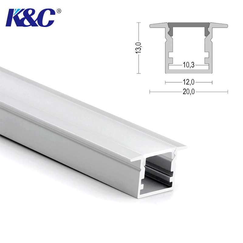 T3 Temper Aluminium Profile Extrusion Channel 20×13mm Recessed PC Frosted