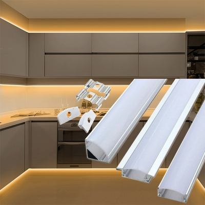 LED-führte Eckaluminiumprofil-Licht-Kabinett-Lampe Lichtschacht des Streifens Aluminiumverdrängungs-Wohnungs-Kanal