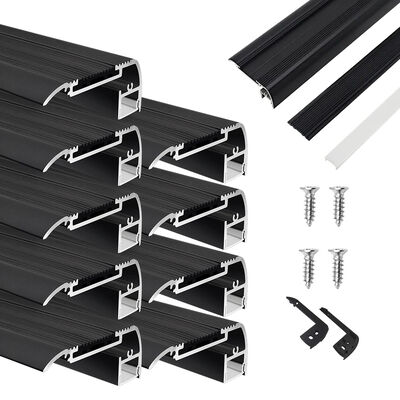 Guter Preis Schwarze Anodisierte LED-Nasenprofil 6063-T5 Aluminiumlegierung W65mm*H27.5mm für Treppenlicht Online