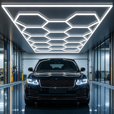 615W LED Hexagon Light Modular Ceiling Lighting System für Garage Fitnessstudio Werkstatt Büro