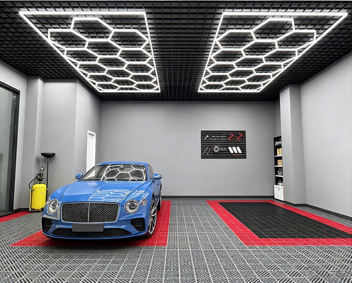 624W LED Hexagon Light Modular Ceiling Lighting System für Garage Fitnessstudio Werkstatt Büro
