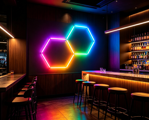 Guter Preis Modulares RGB-Wabendeckensystem mit sechseckiger LED-Leuchte, das flexible Installationsoptionen für Garage, Fitnessstudio, Werkstatt und Büro bietet Online
