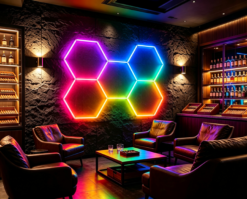 Guter Preis Anschlüssige LED-Hexagonallicht RGB Honigsack Modulplatten für Garage Gym Workshop und Büro Deckenbeleuchtung Anwendungen Online