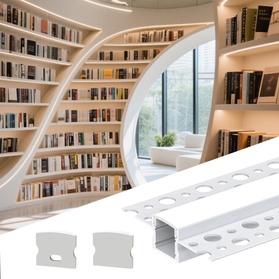 Qualität LED-Lichtstreifen Aluminium-Kanal mit PC-Abdeckung K6 eingebettete Trockenwand Gips Gips Led Aluminium Profil K & C Fabrik