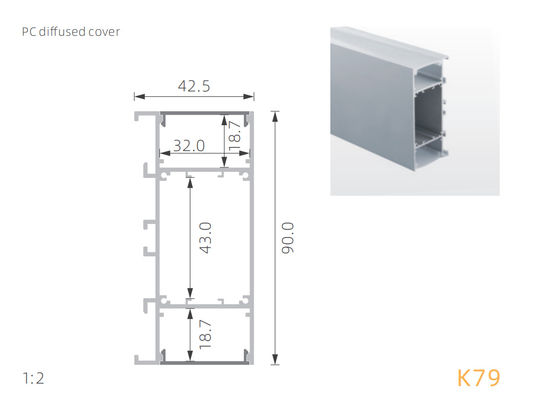Geführtes Profil mit PC-Diffusor führte Aluminiumkanal für LED-Wandbeleuchtung
