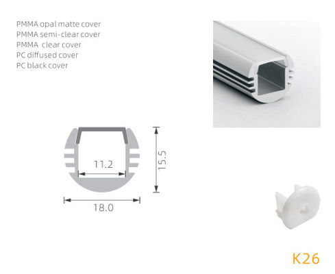 100lm/W 2m anodisierte geführte Aluminiumlegierung des profil-6063 für Leuchtröhre