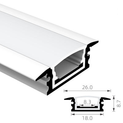 Guter Preis Quadrat H8.7mm IP65 imprägniern LED-Kanal 6063 T5 vertiefte geführtes Aluminiumprofil Online