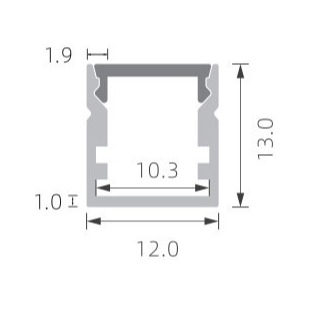 Guter Preis PMMA bereifte das geführte Streifen-Licht-Profil, das 12×13mm mit PC-Abdeckung sandstrahlt Online