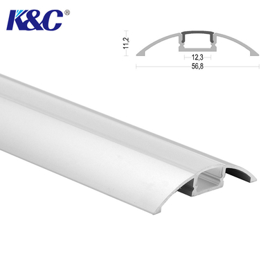 Bereifte PMMA LED hochziehende Runde des Streifen-Aluminiumprofil-IP20 56.8*11.2mm