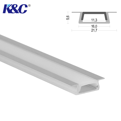 Guter Preis T8 mildern LED-Streifen-Aluminiumprofil PC PMMA 6063 T5 vertieft Online