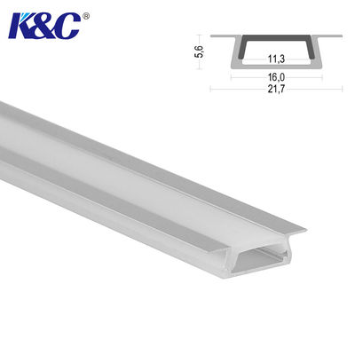 T8 mildern LED-Streifen-Aluminiumprofil PC PMMA 6063 T5 vertieft