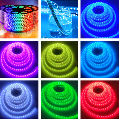 Flexibler RGB LED Neonbeleuchtungs-Kieselgel buntes DC24V 60 LED wasserdichtes IP68 SMD5050